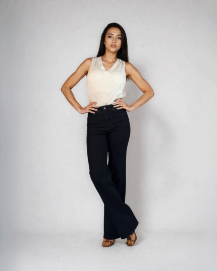 Dark Indigo Straight Wide-Leg Jeans